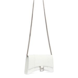 Balenciaga Hourglass Bag with Chain Crocodile Embossed